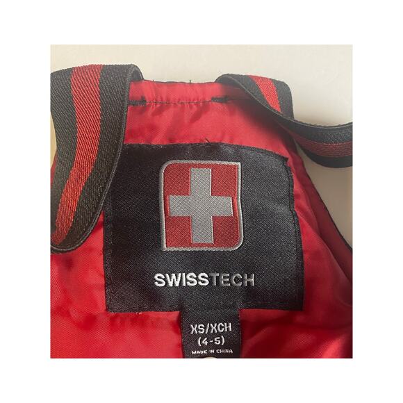 Swiss Tech Children's Black and Red Ski Bib Overalls Size 4-5 (XS) - Picture 3 of 9